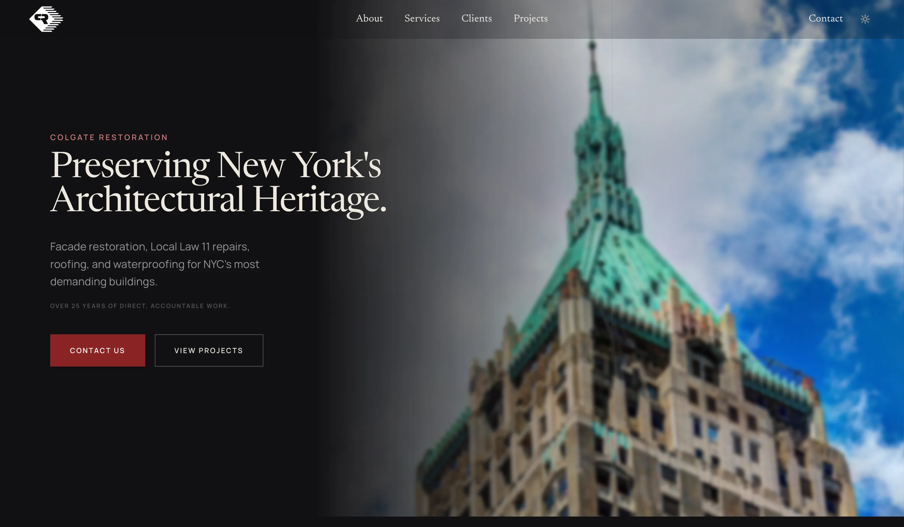 Colgate Restoration website