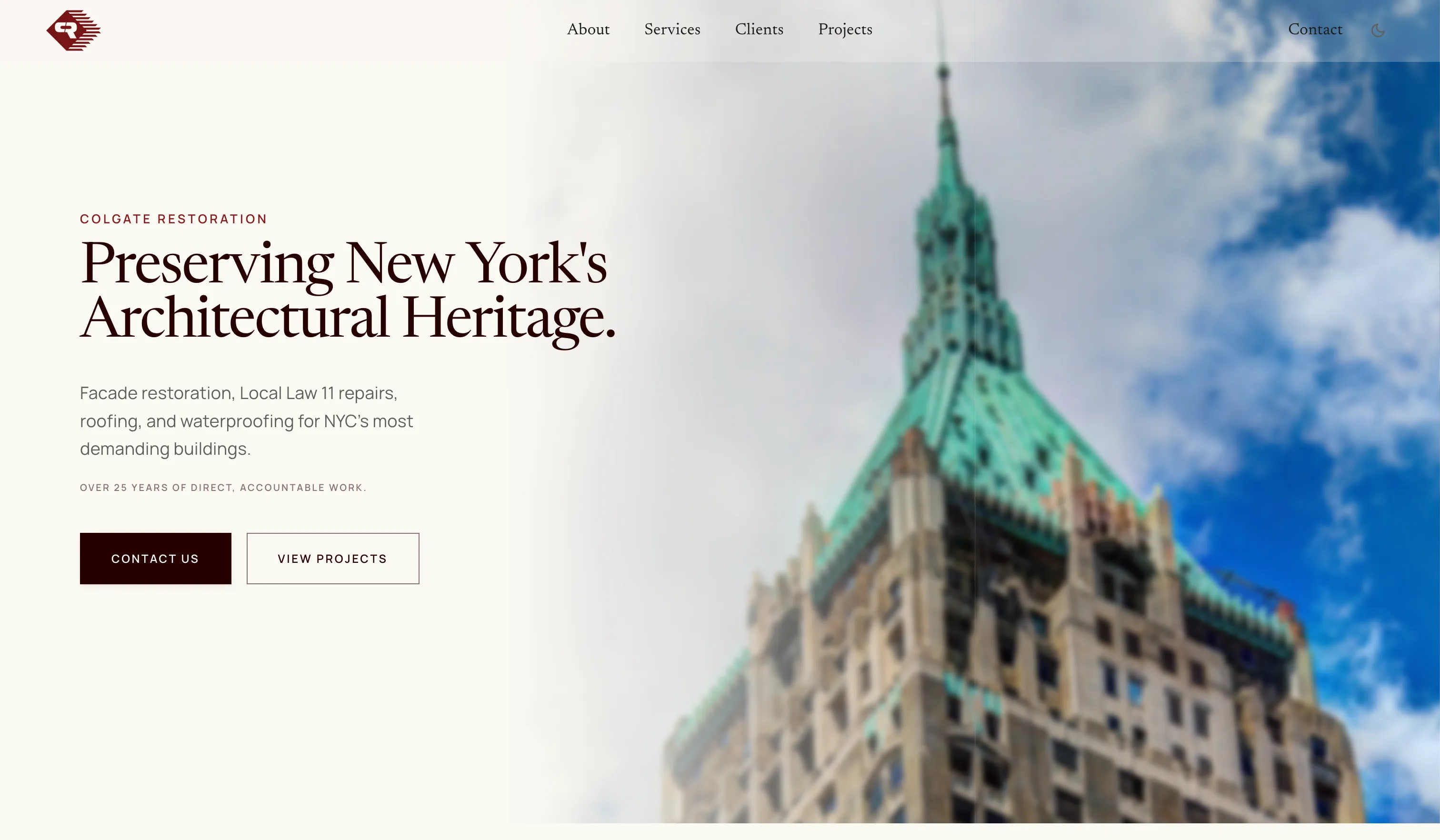 Colgate Restoration website