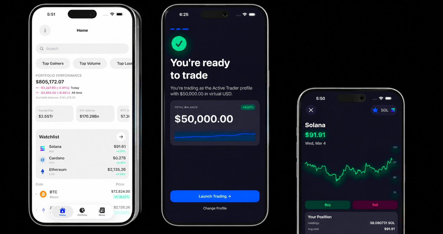 VirtuTrade app screenshots