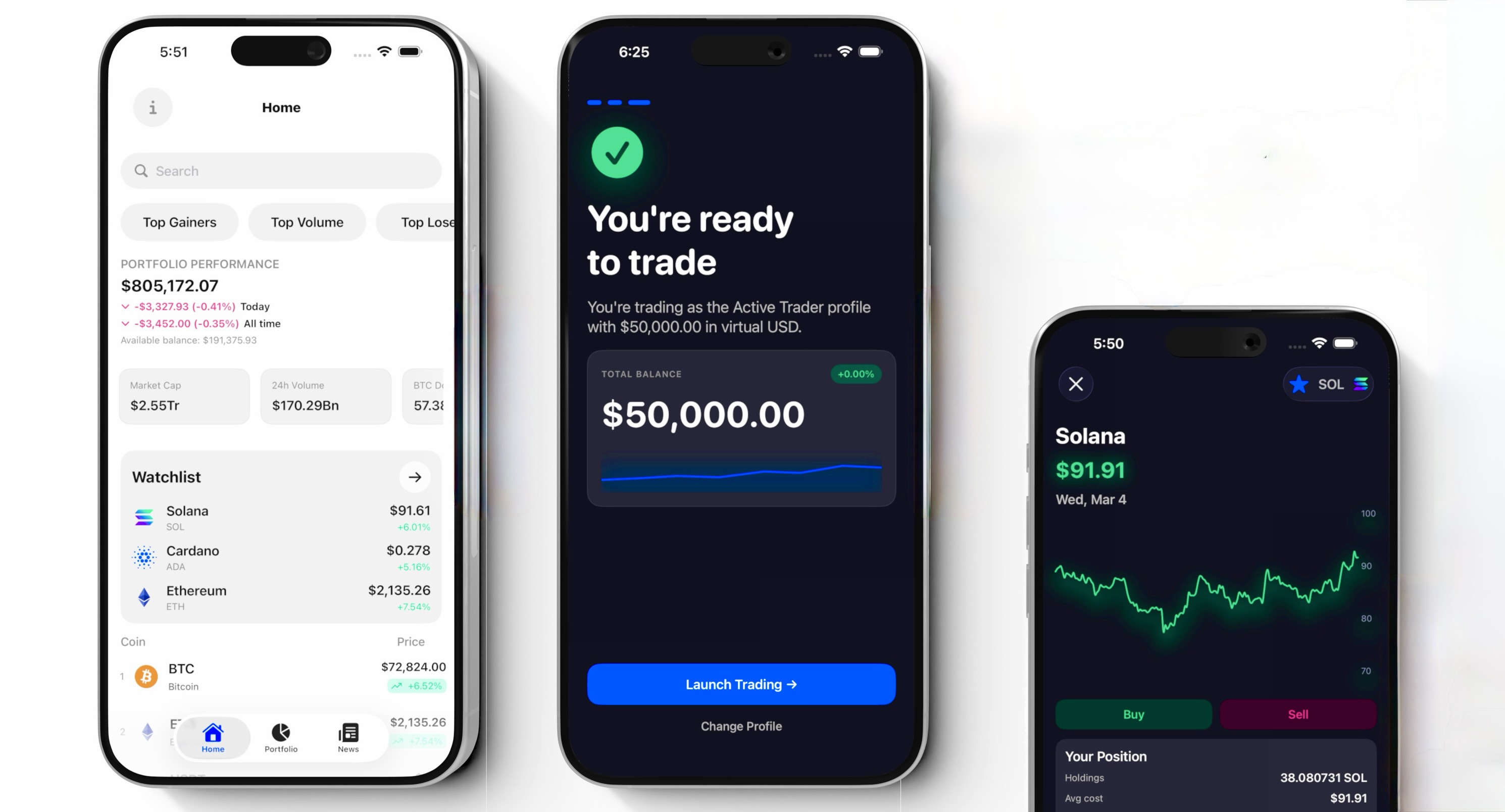 VirtuTrade app screenshots
